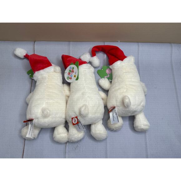 (3) 7" Gigglescape Polar Bear with Holiday Hat Stuffed Animal Ages 1+ New - Picture 4 of 9